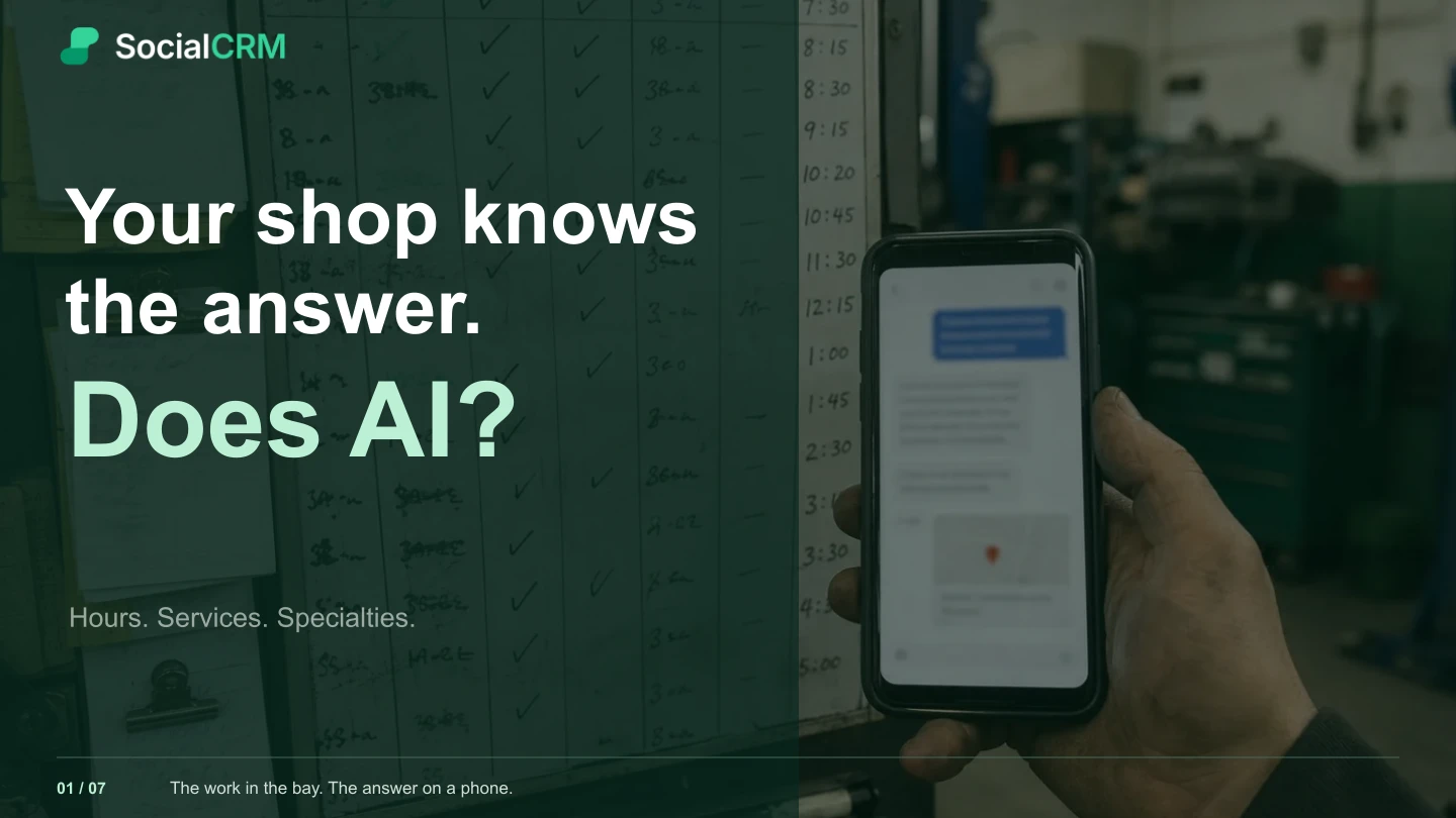 SocialCRM product film: Your shop knows the answer. Does AI?